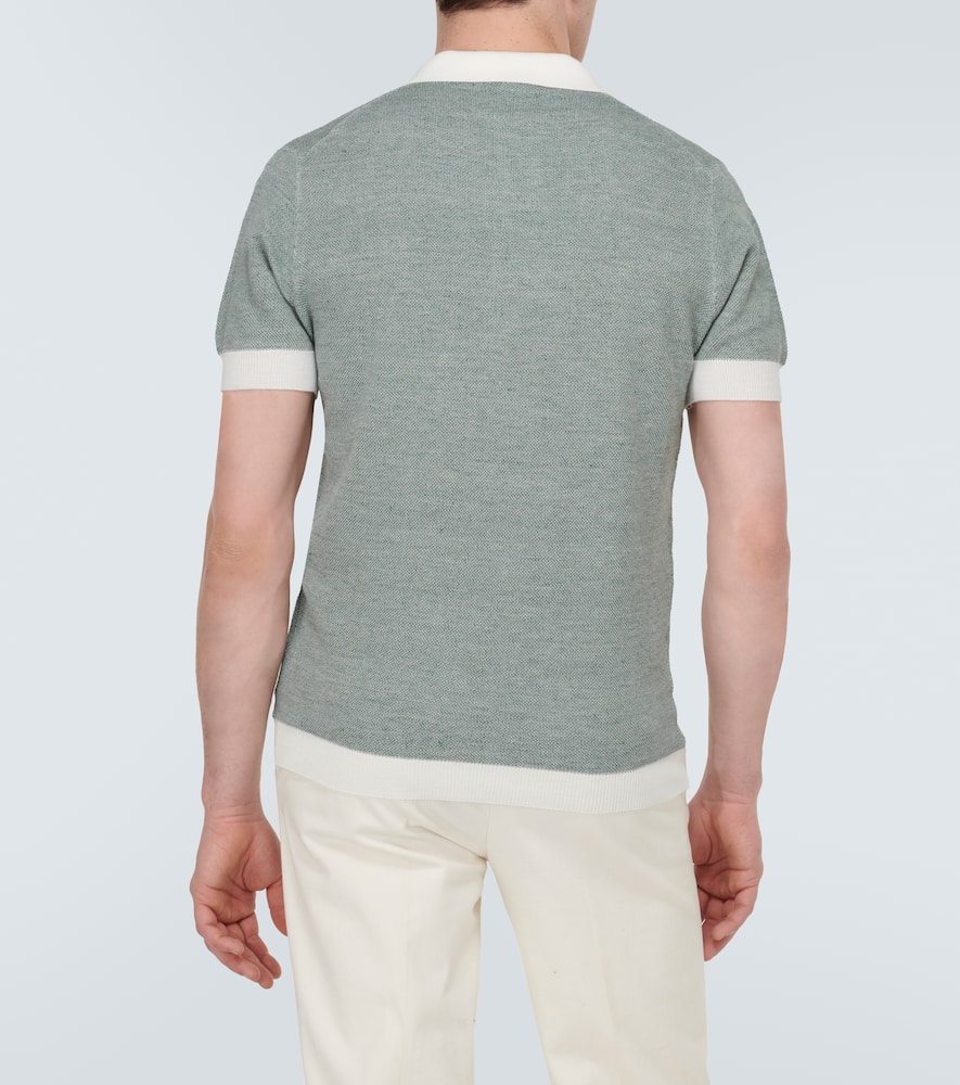 Cotton and linen polo shirt