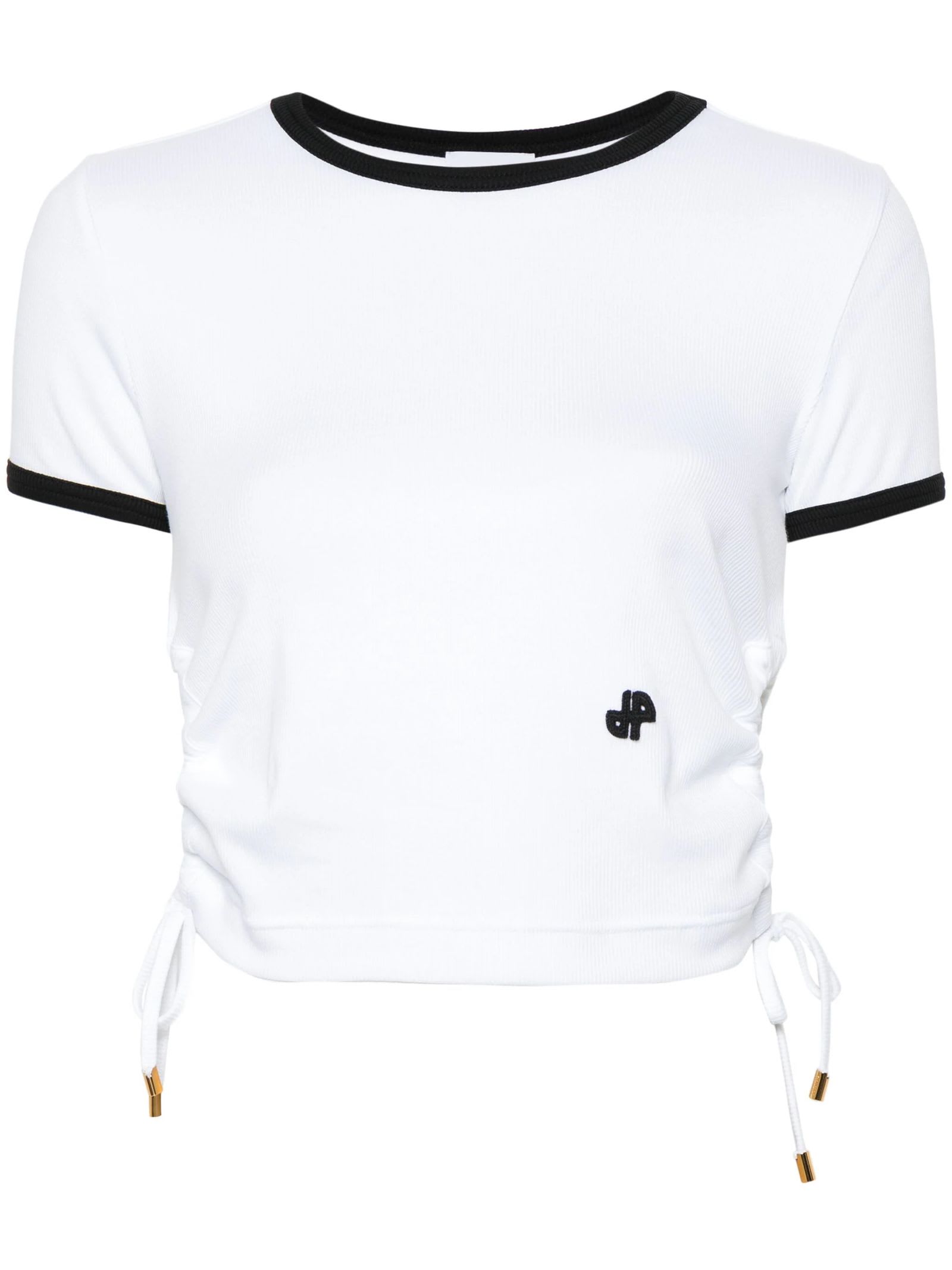 Ribbed-knit cotton T-shirt - White