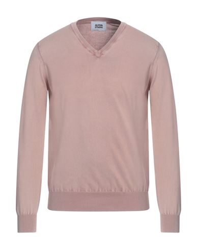 Alpha Studio Man Sweater Pink Size 36 Cotton