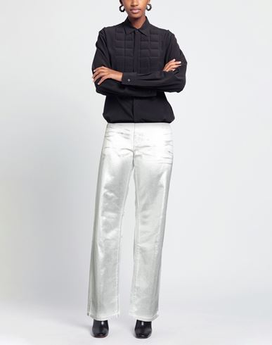 Woman Jeans Silver Size 30 Cotton