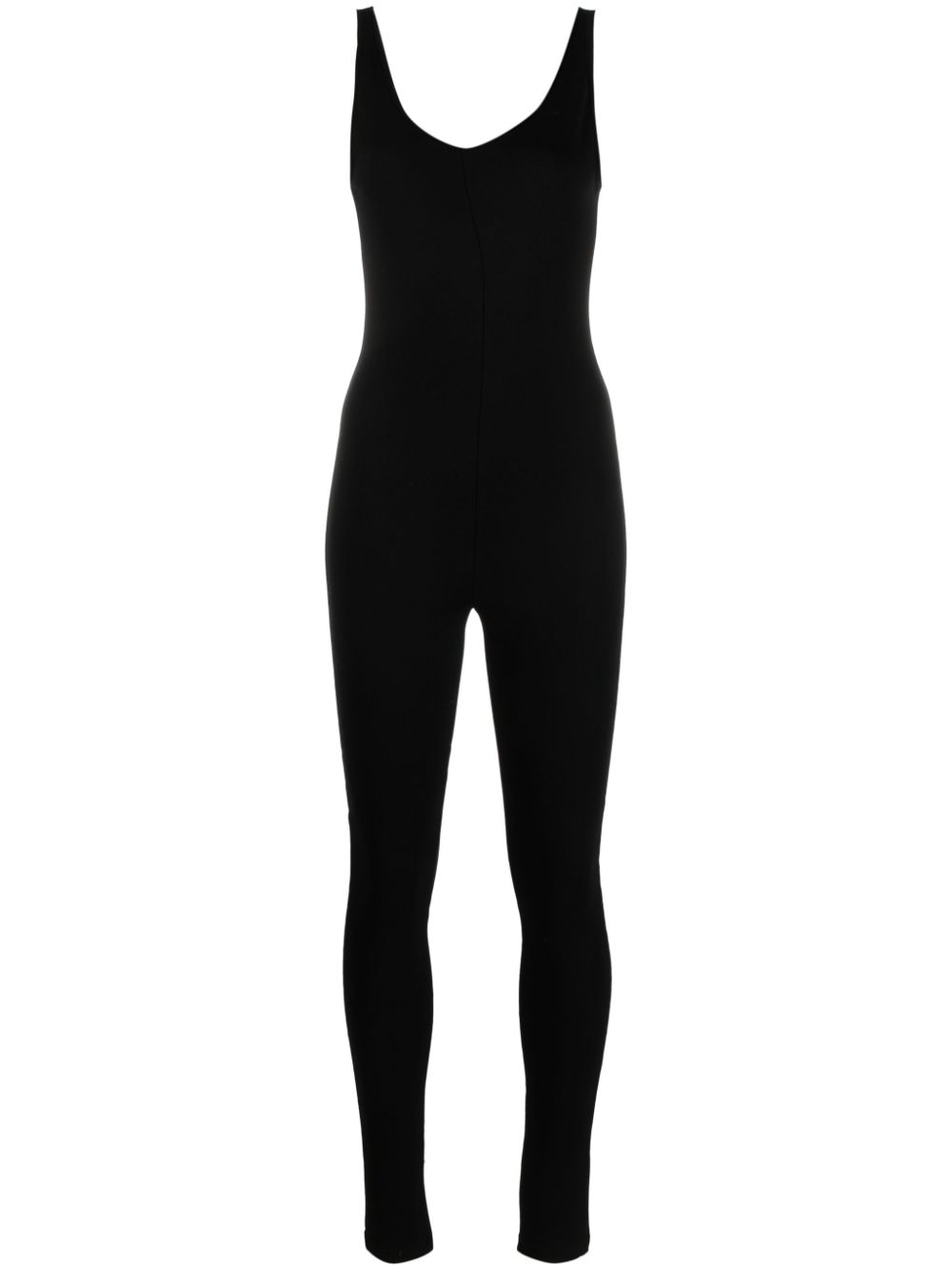 Scoop-neck sleeveless jumpsuit - Black