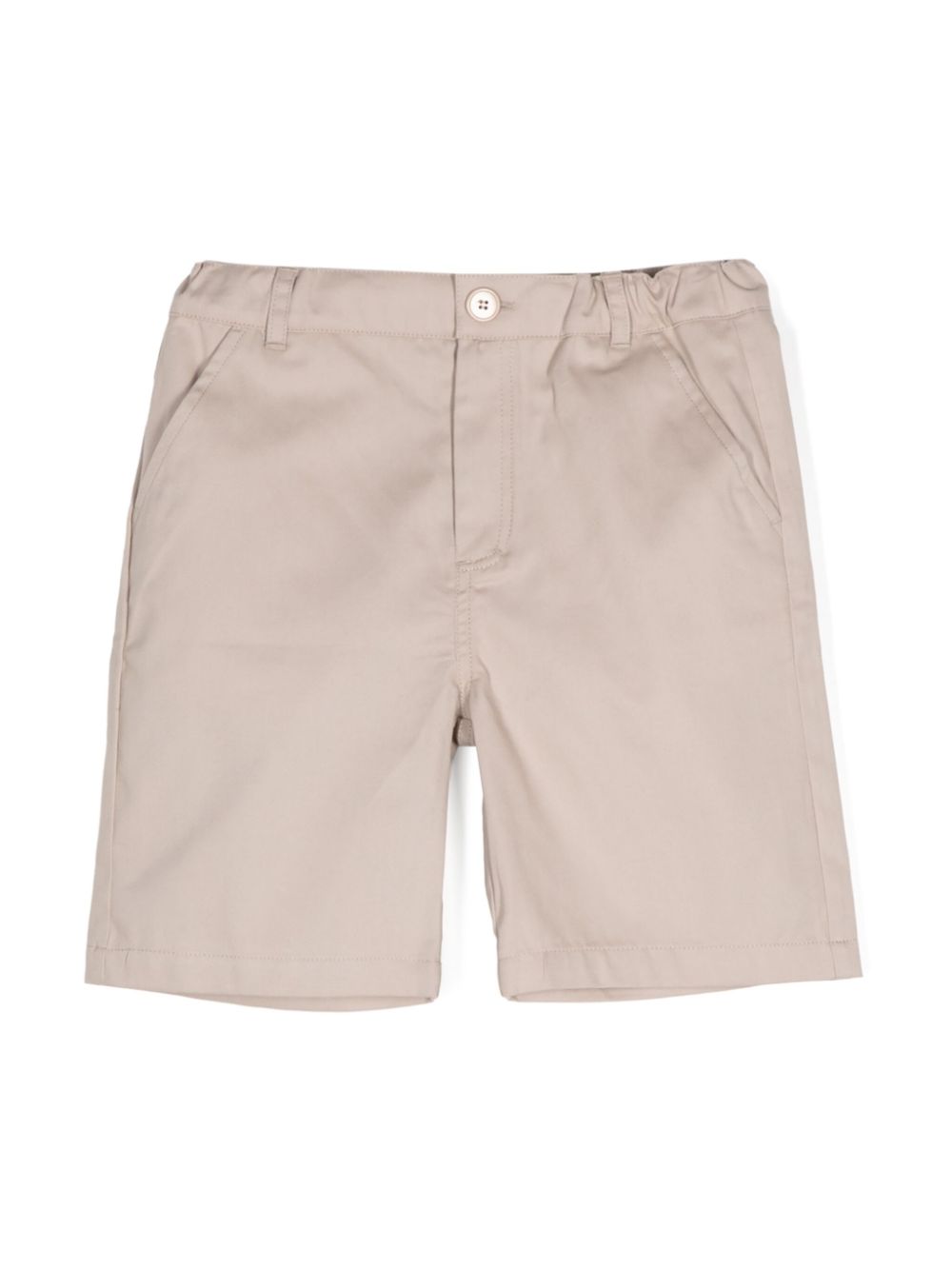 Elasticated-waistband straight-leg shorts - Grey