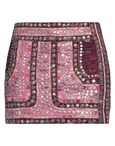Woman Mini skirt Mauve Size 4 Silk