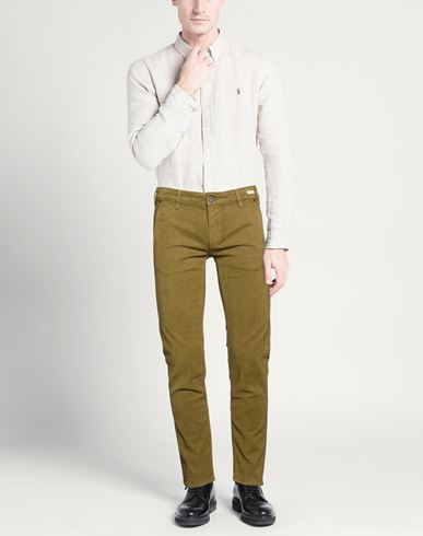Man Pants Military green Size 32 Lyocell, Cotton, Elastane