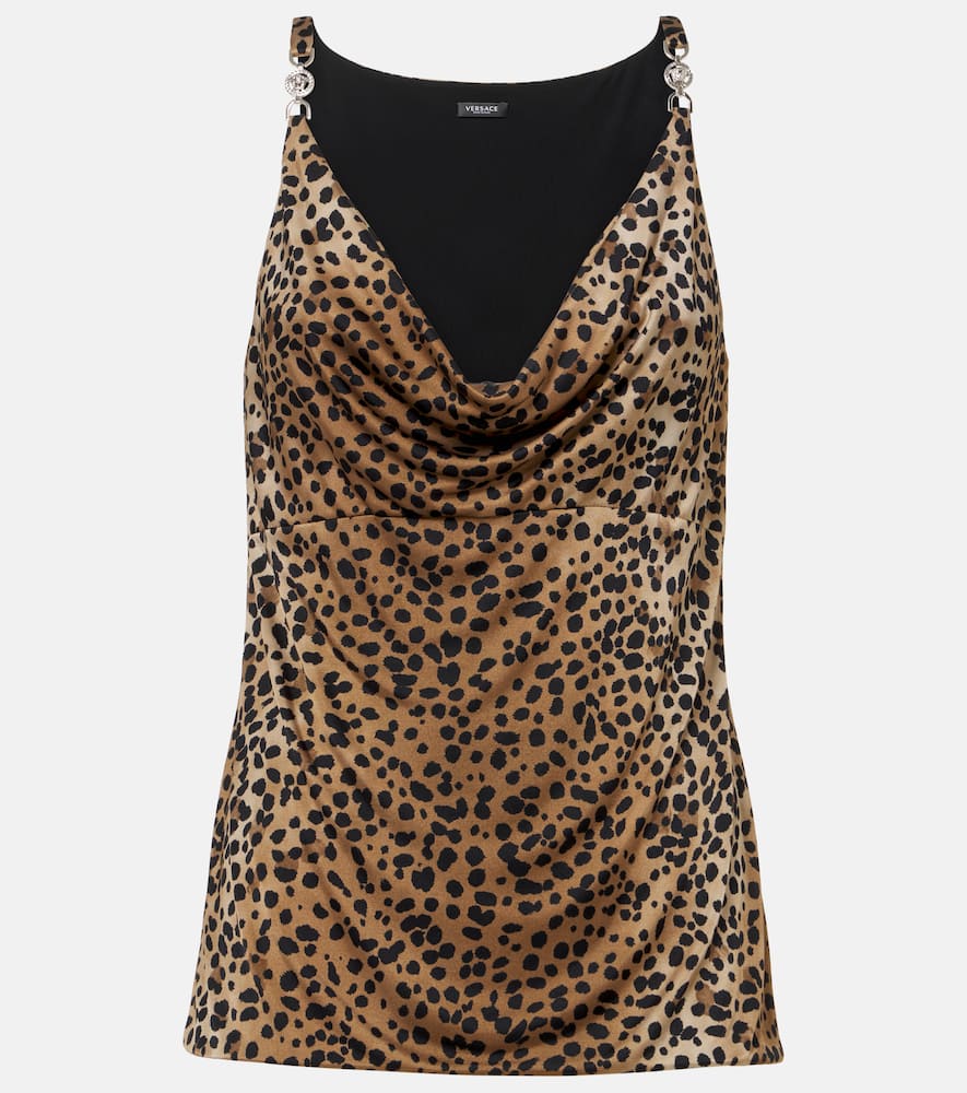 Medusa '95 leopard-print draped top