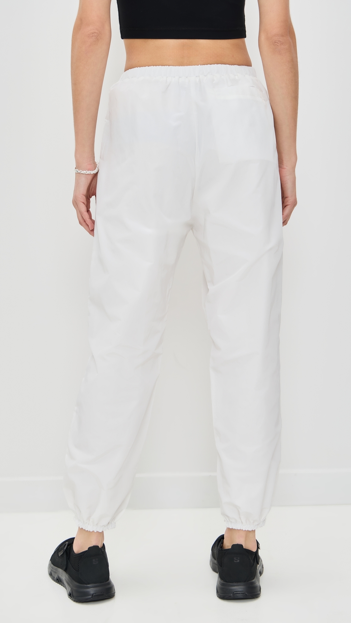 Eugenia Kim LOVE Martina Optic White Tennis Warm-Up Pants With Ankle Side Zippers Optic White