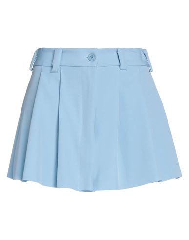 Woman Mini skirt Sky blue Size M Acetate, Viscose