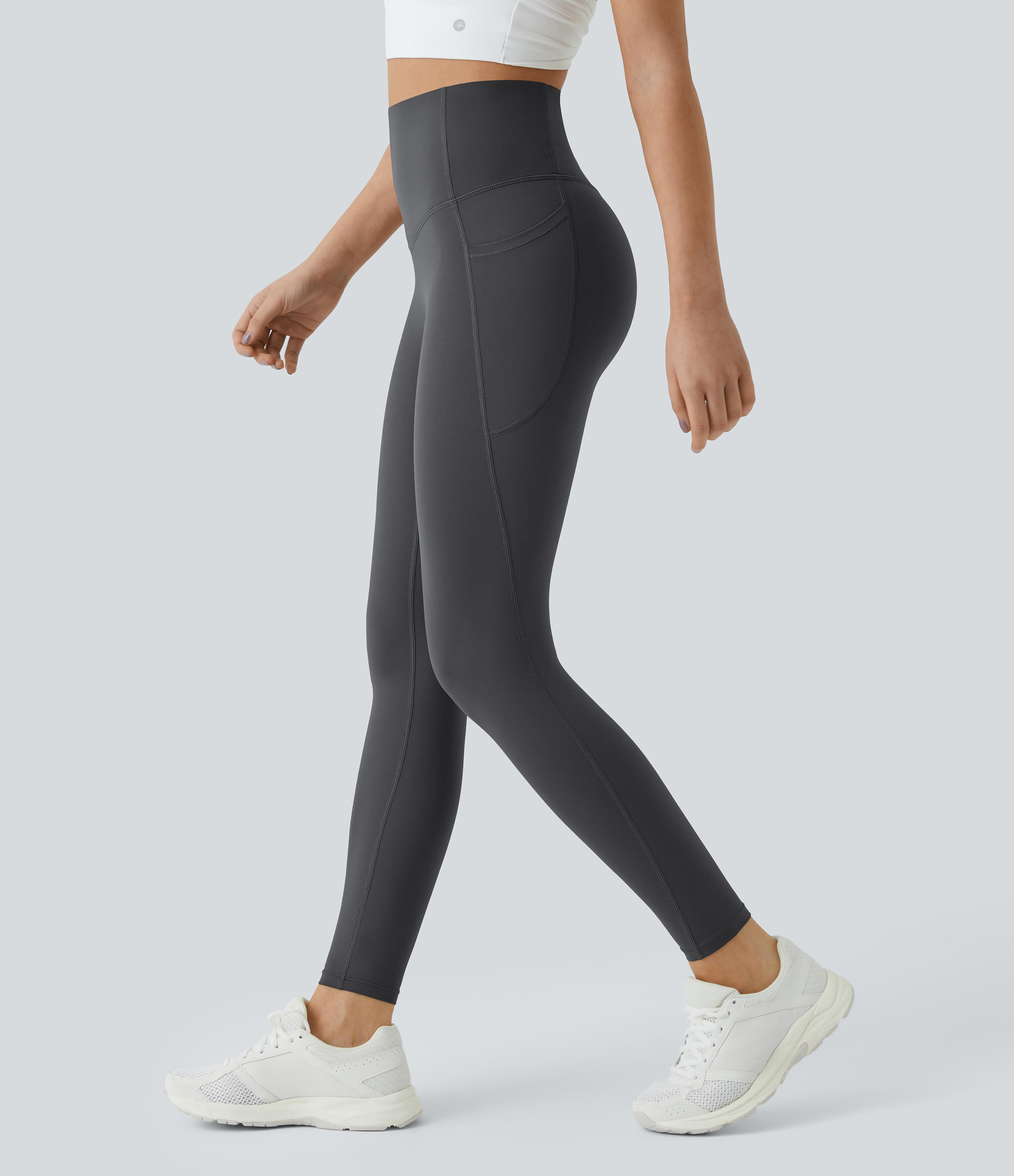 UltraSculpt™ SoCinched High Waisted Tummy Control Pocket Shaping Training Leggings  - Volcanic Ash
