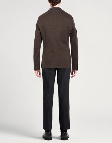 Man Blazer Dark brown Size 36 Cotton, Elastane