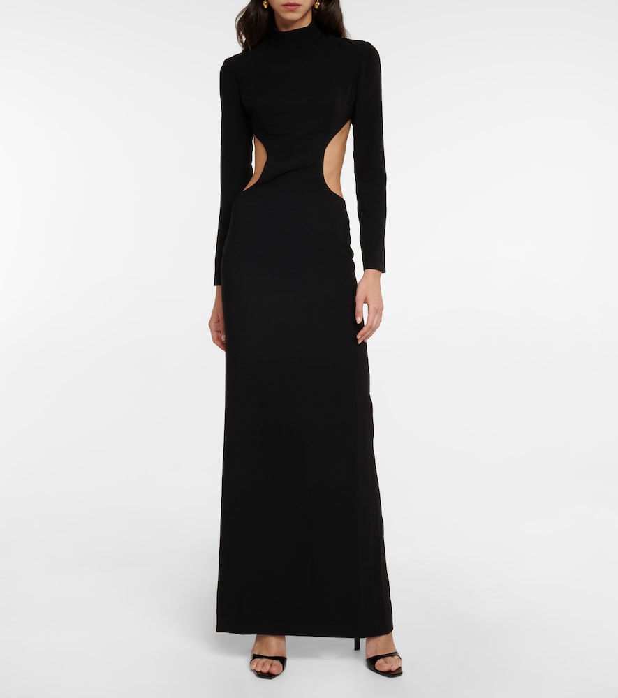Cutout crêpe gown