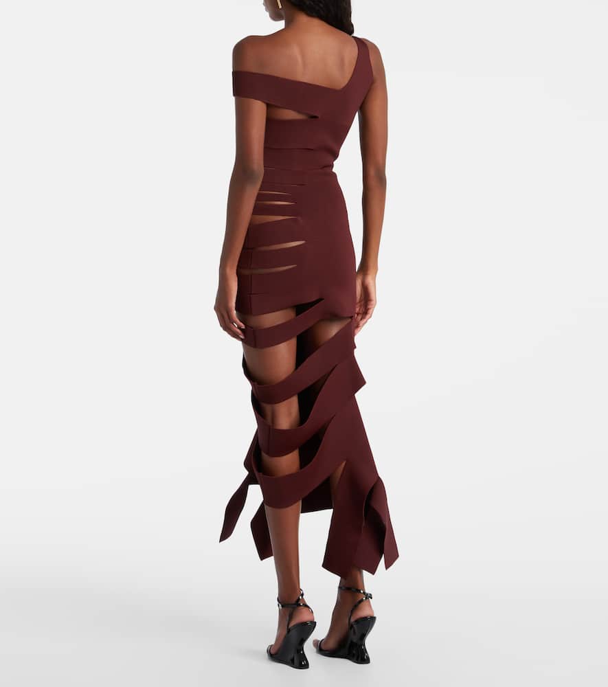Asymmetric cut-out midi dress