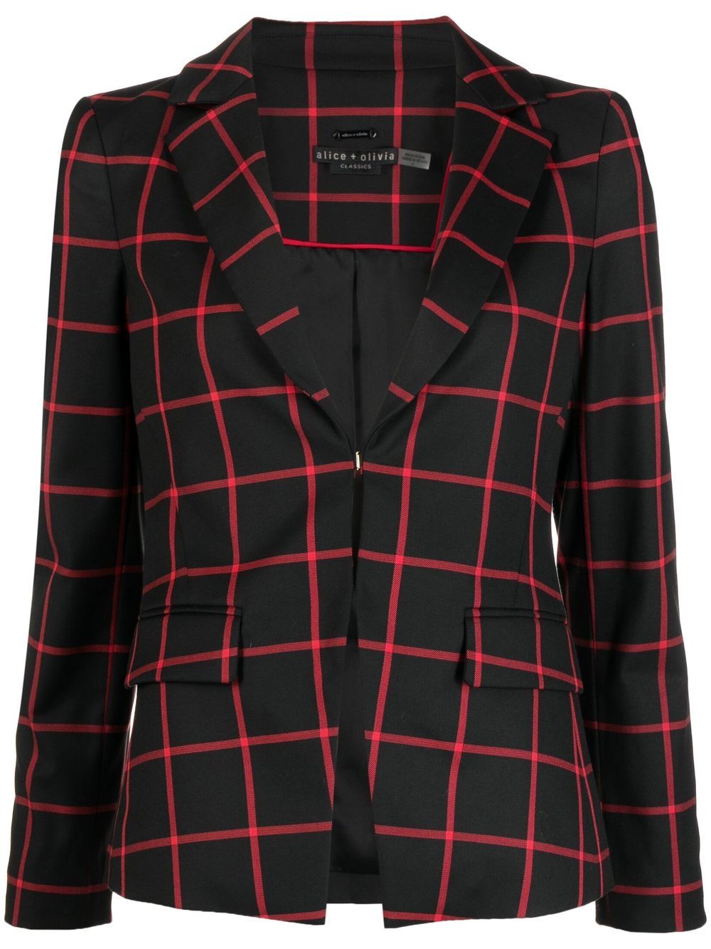 Mya grid-print blazer - Black