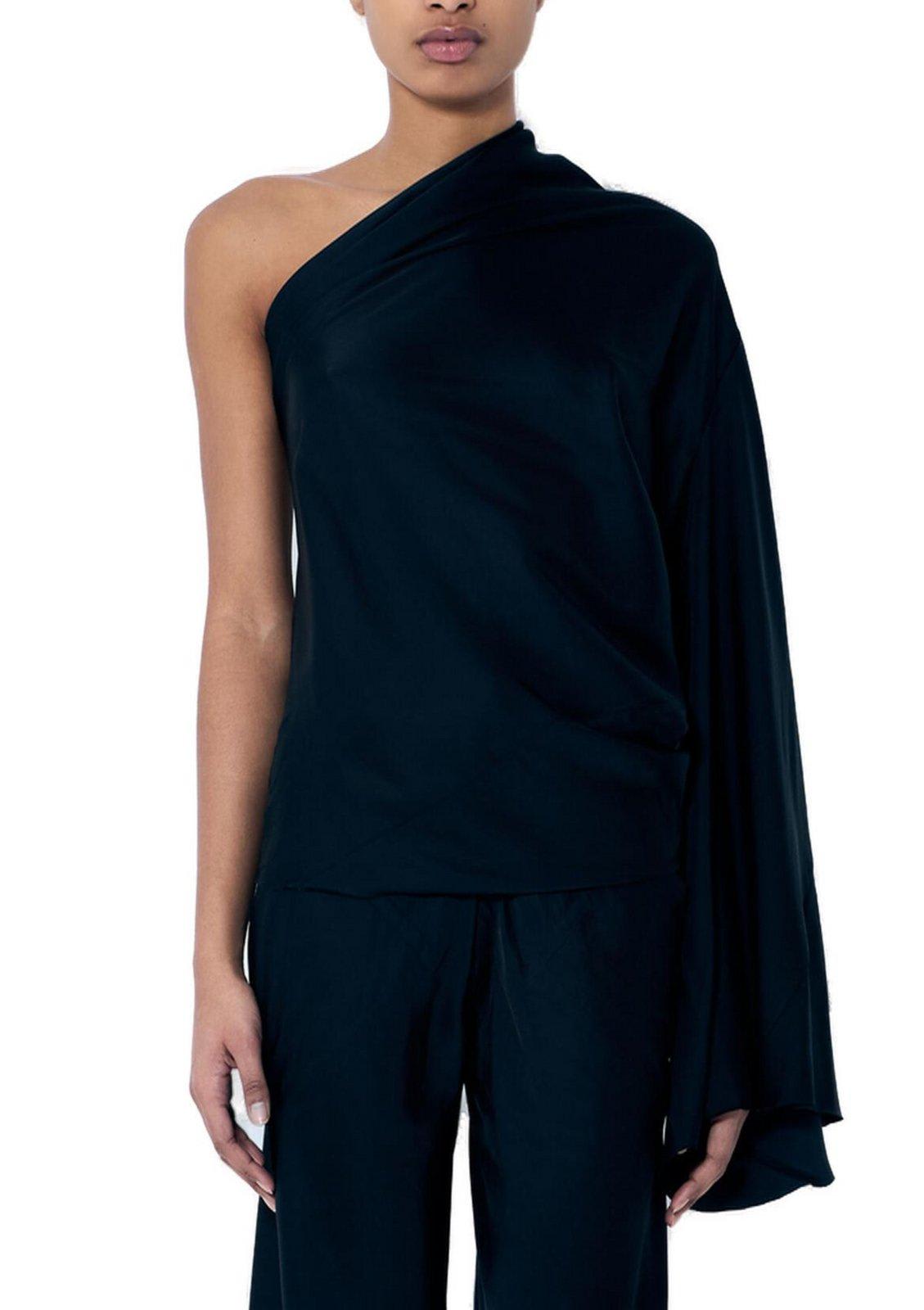 One-shoulder' top - Black