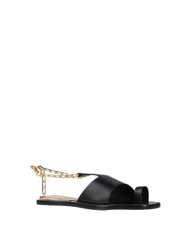 Woman Thong sandal Black Size 5 Leather