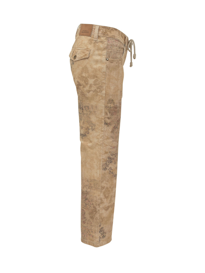 Brown Straight Flat Front Pants