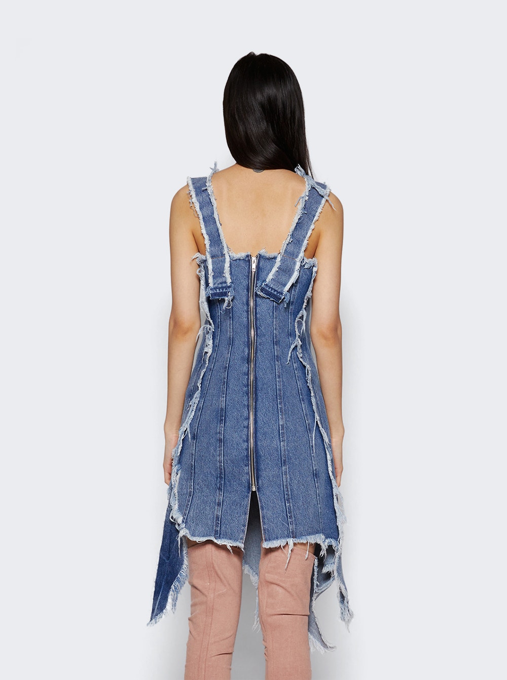 Distressed denim minidress - Blue