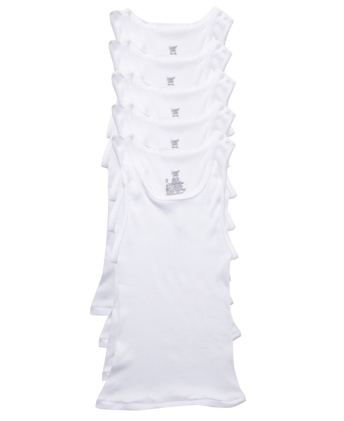 Big Boys Ultimate Cotton Blend Tank, Pack of 5 - White