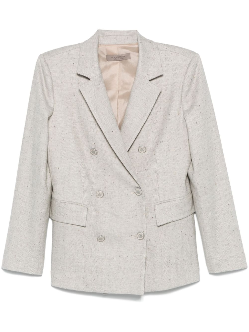 Herringbone-pattern blazer - Neutrals