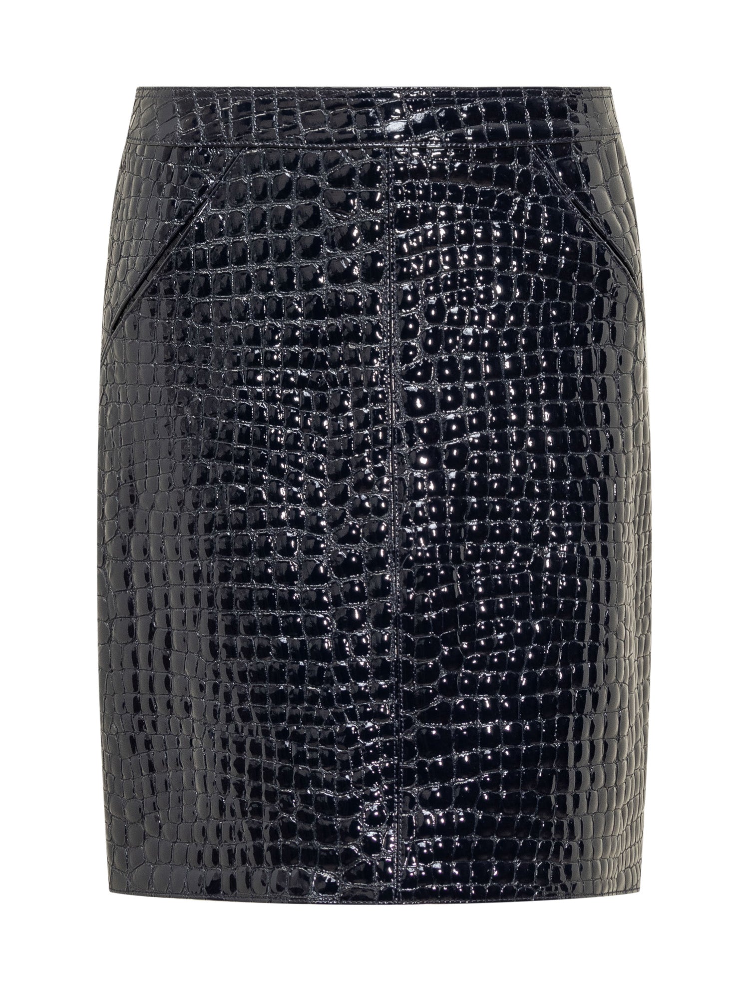 Goffrata Crocodile-Print Mini Skirt