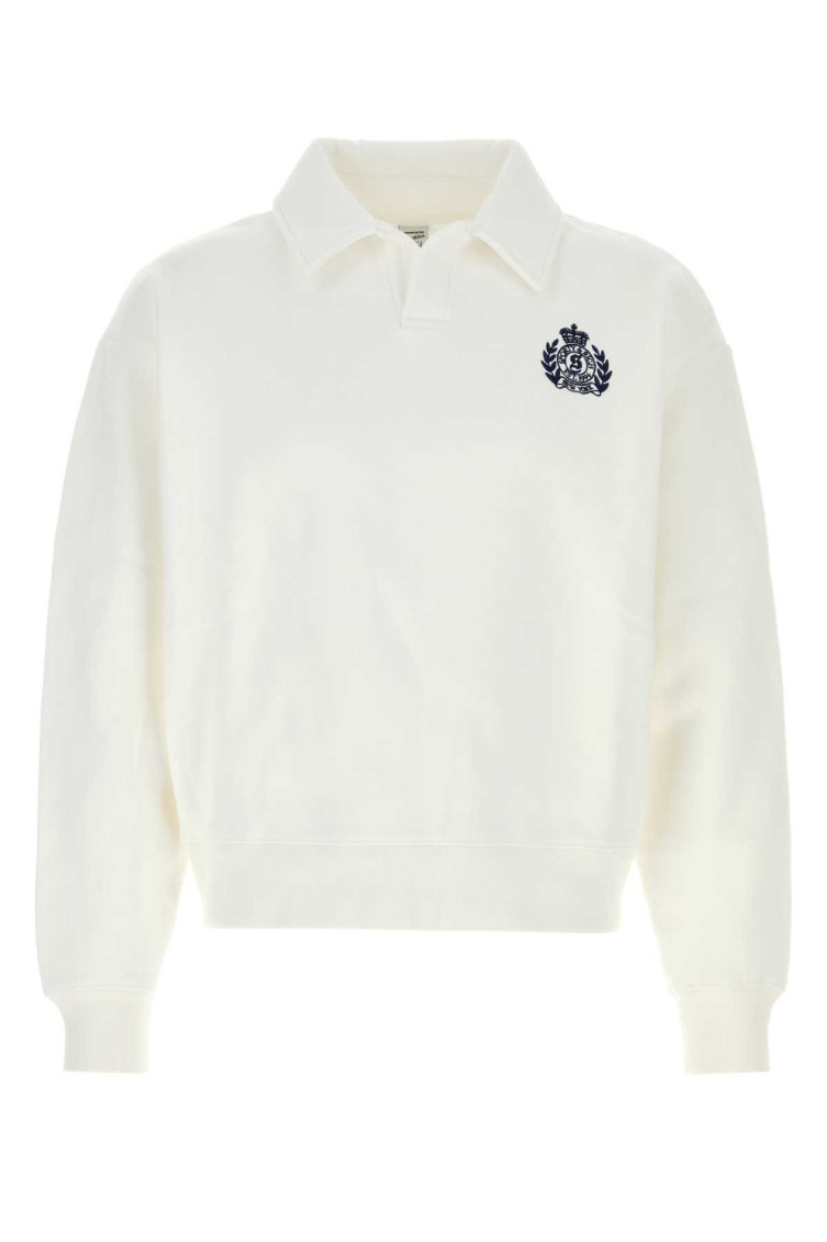 White Embroidered Shirt Collar Polo