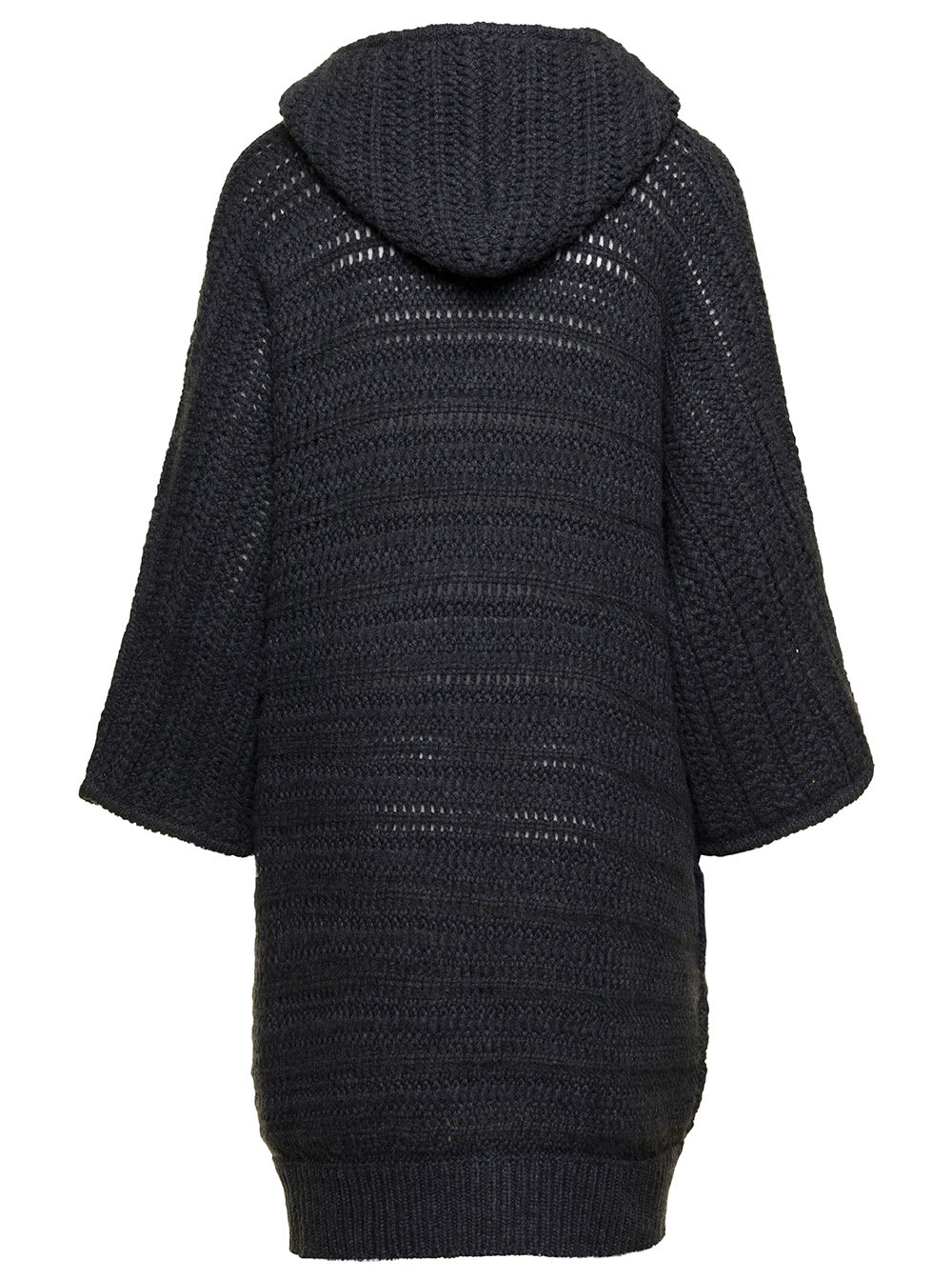 Hooded midi cardi-coat - Grey