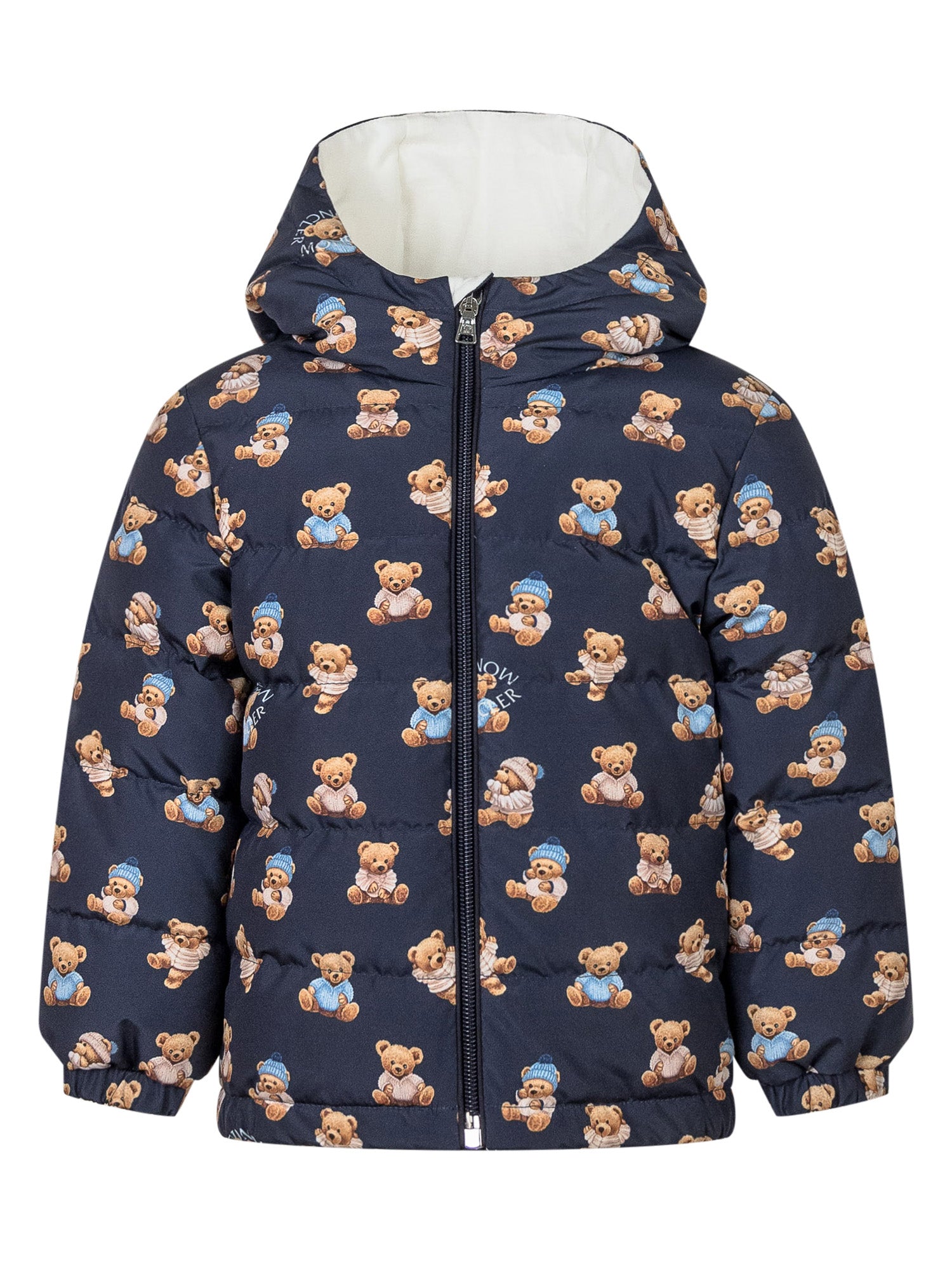 Kids Puffer Jacket with Bear Design