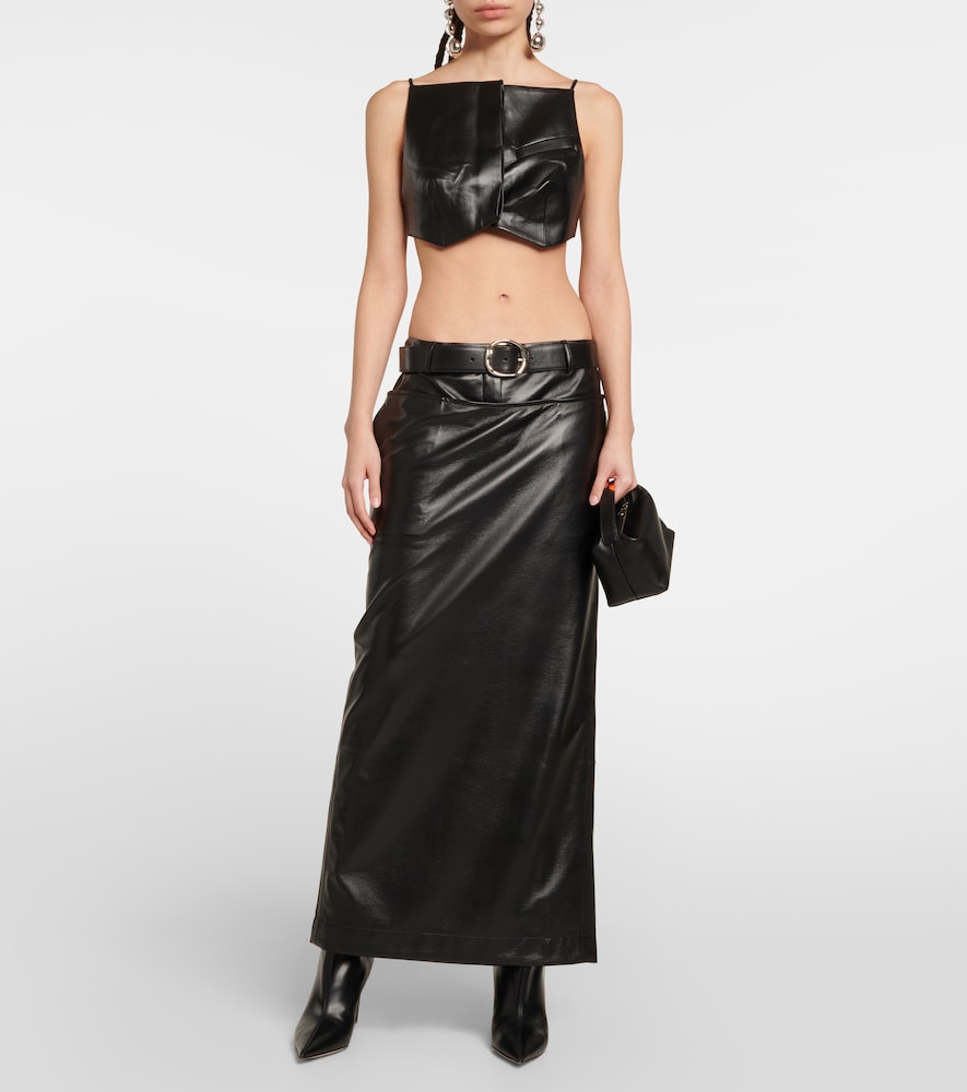 Elfi faux leather crop top
