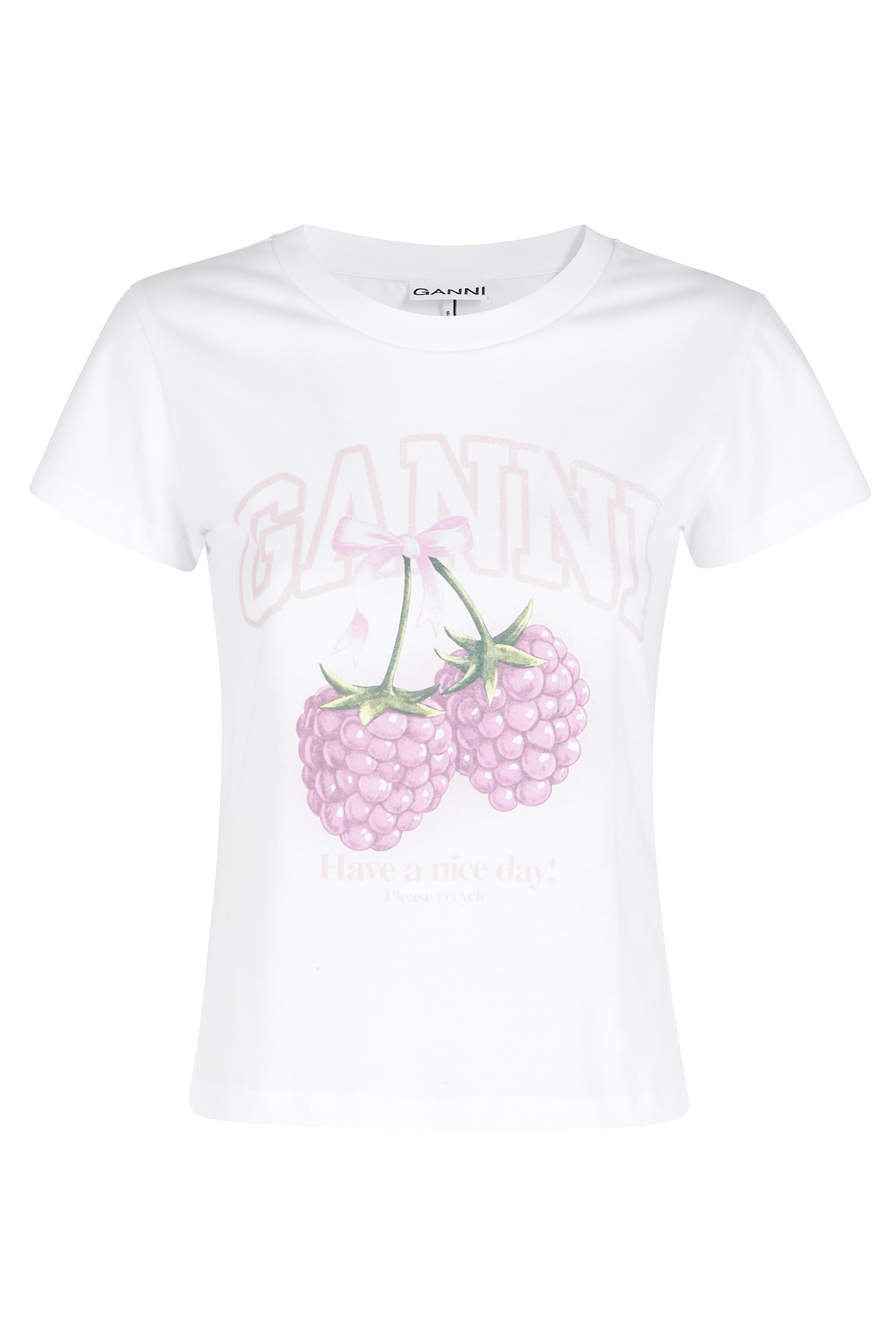 Baby Fit Tshirt Raspberry White Organic Cotton T-shirt - Women