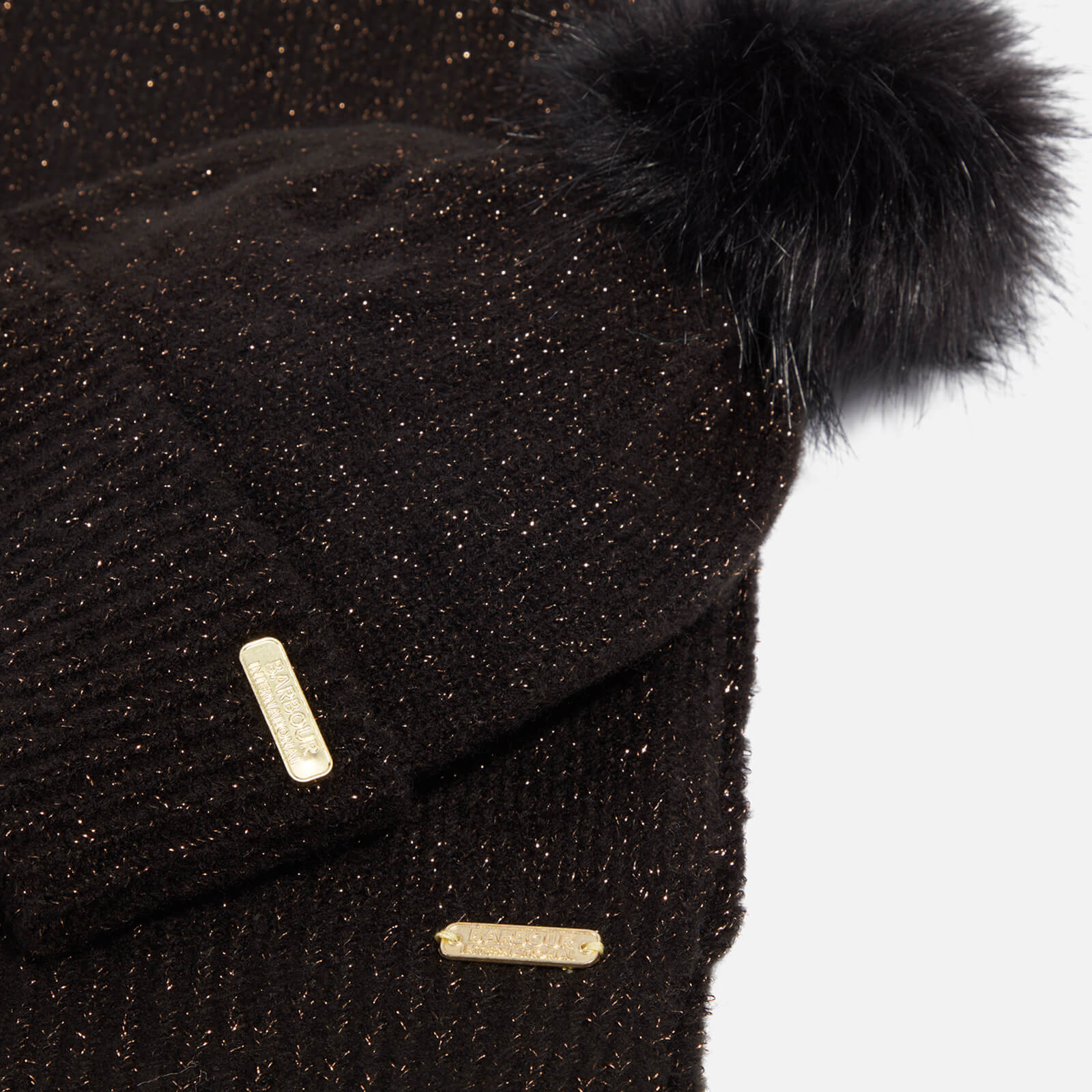 Barbour International Sparkle Knit Beanie And Scarf Set