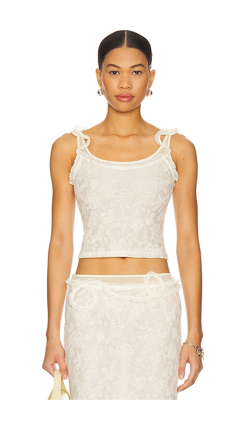MARRKNULL Lace Layered Top in Beige. -  XS also in L