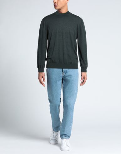 Man Turtleneck Dark green Size 46 Merino Wool
