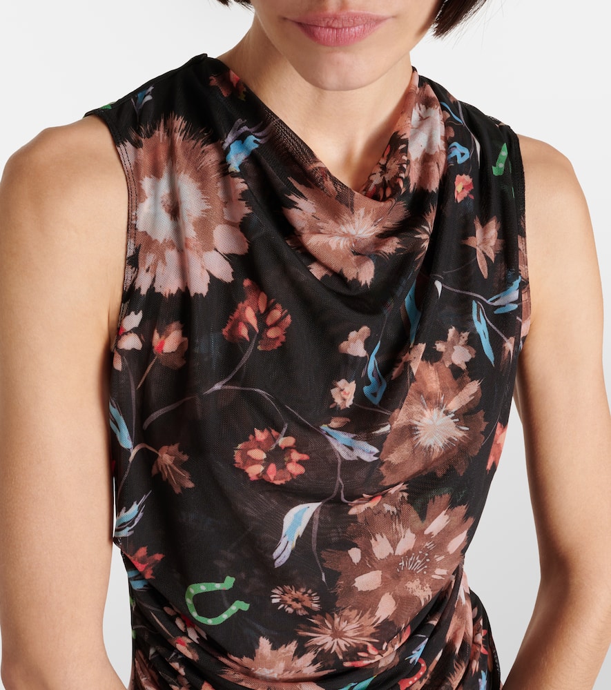 Sheer Flowers floral draped top