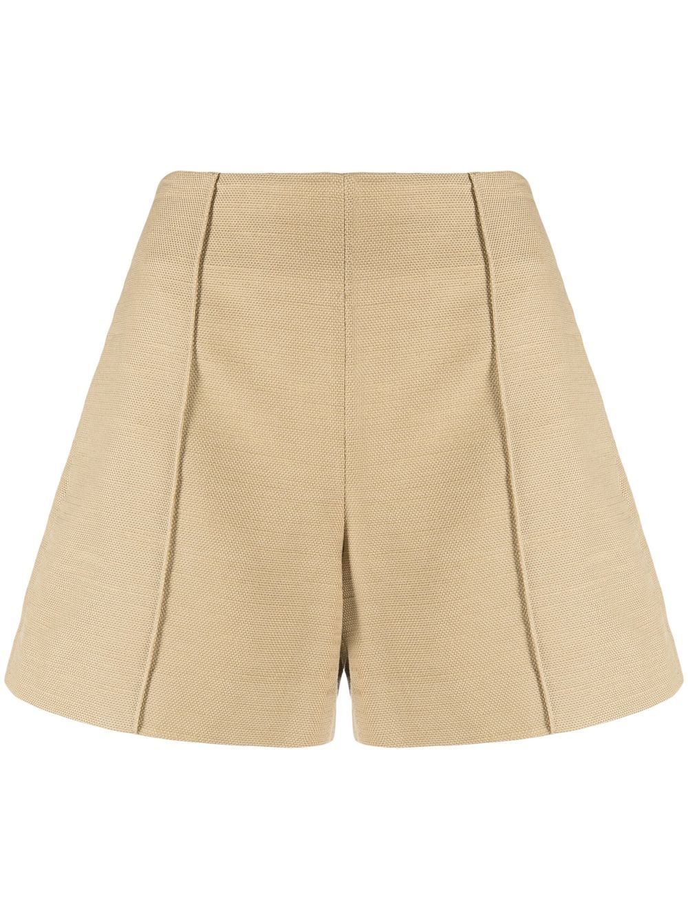 Sculptural panama shorts - Neutrals