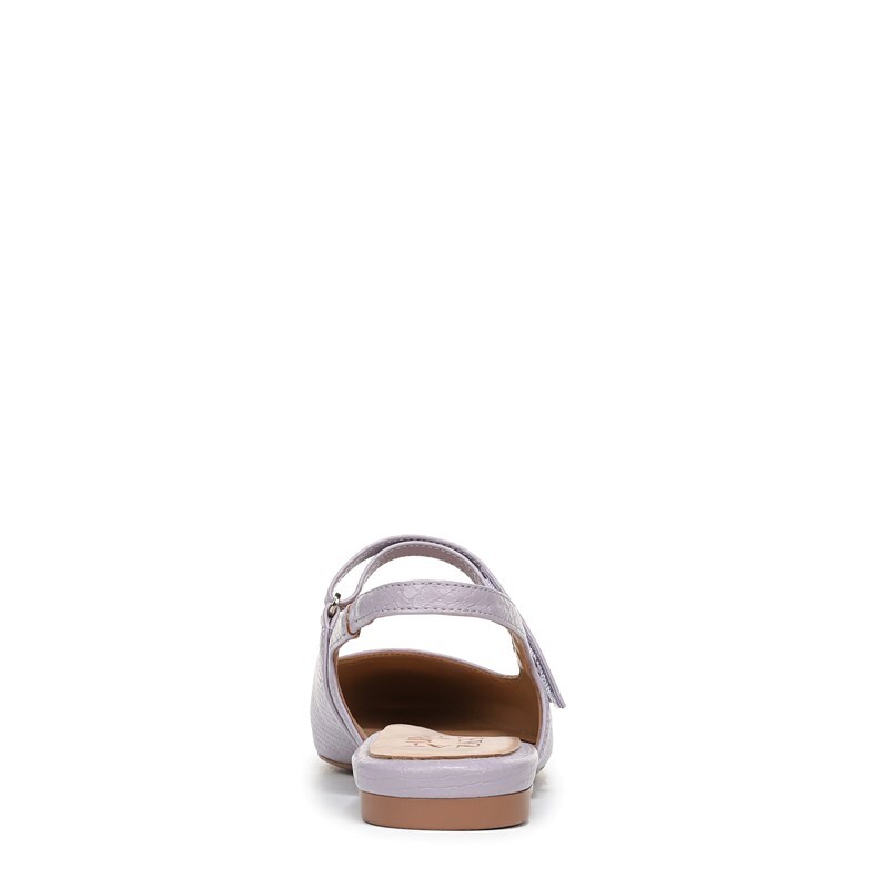 Connie Mary Jane Slingback Flat Shoes, Helio Lilac Snake Fuax Leather