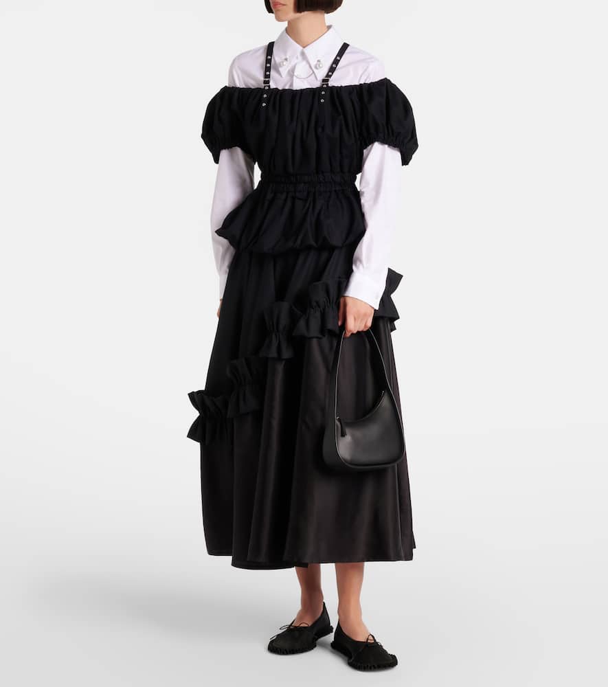 Peplum cotton poplin top
