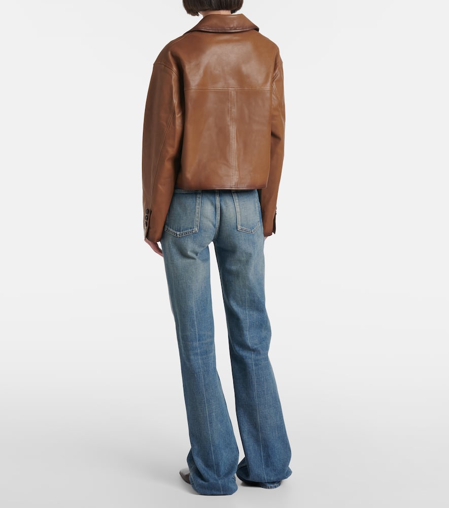 Cropped leather jacket