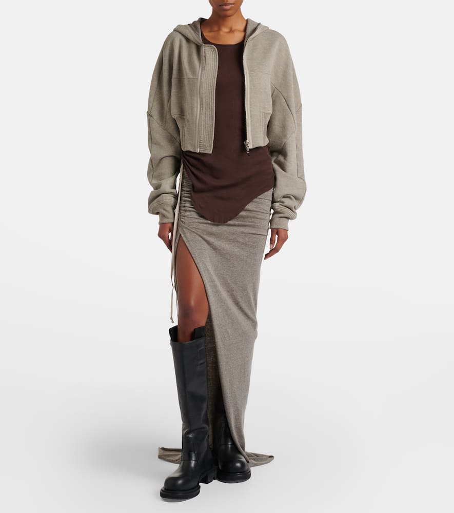 Cotton-blend jersey maxi skirt
