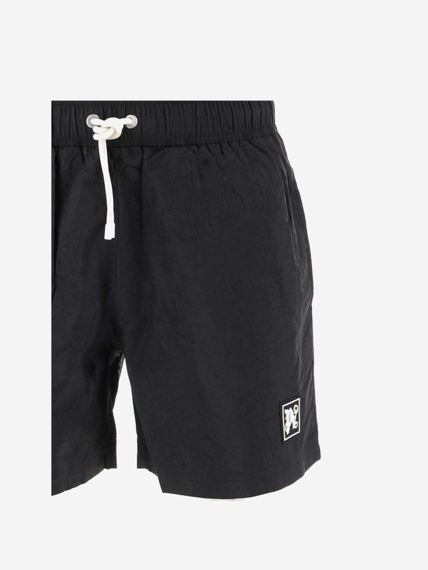 Monogram-patch swimming shorts - Black