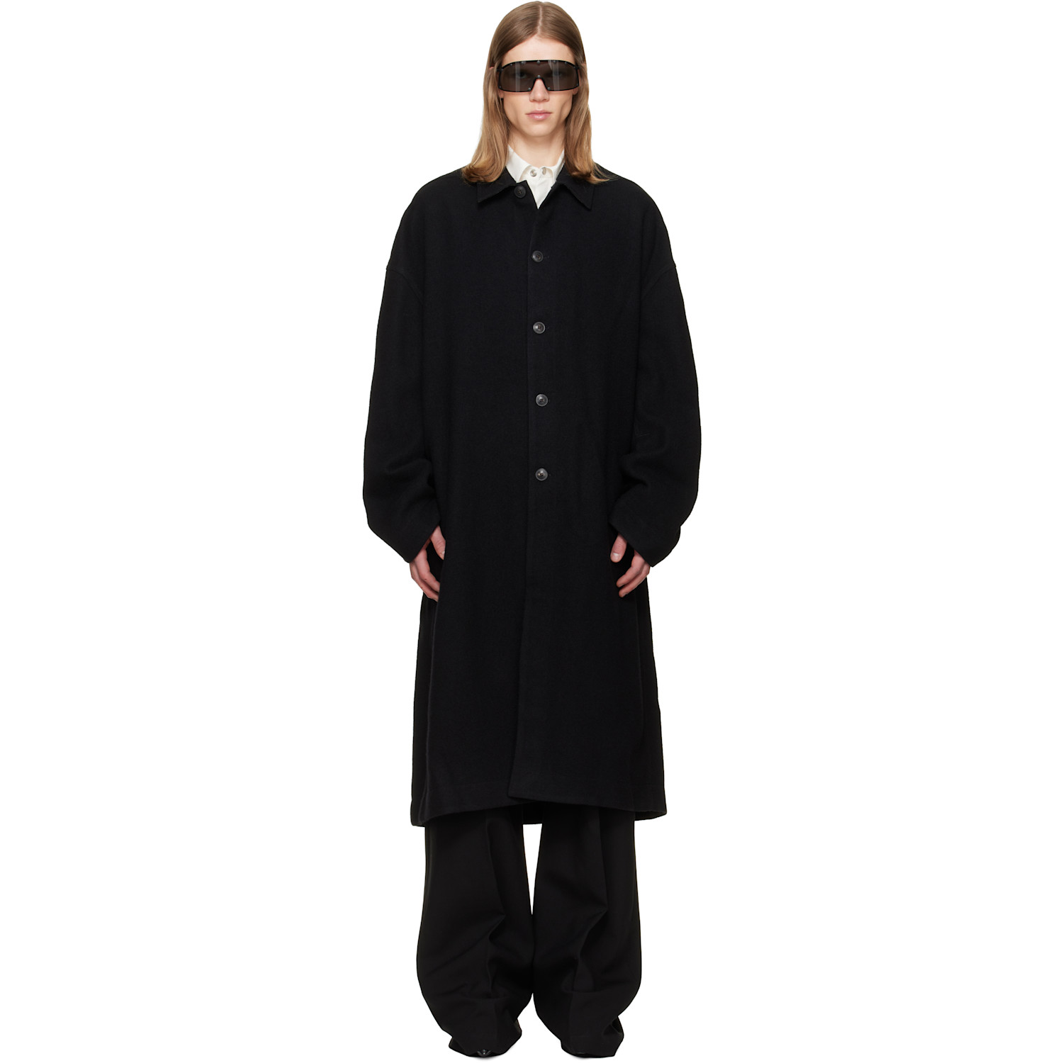 Black Tower Buttoned Brad Coat