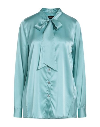 Woman Shirt Turquoise Size S Silk, Elastane