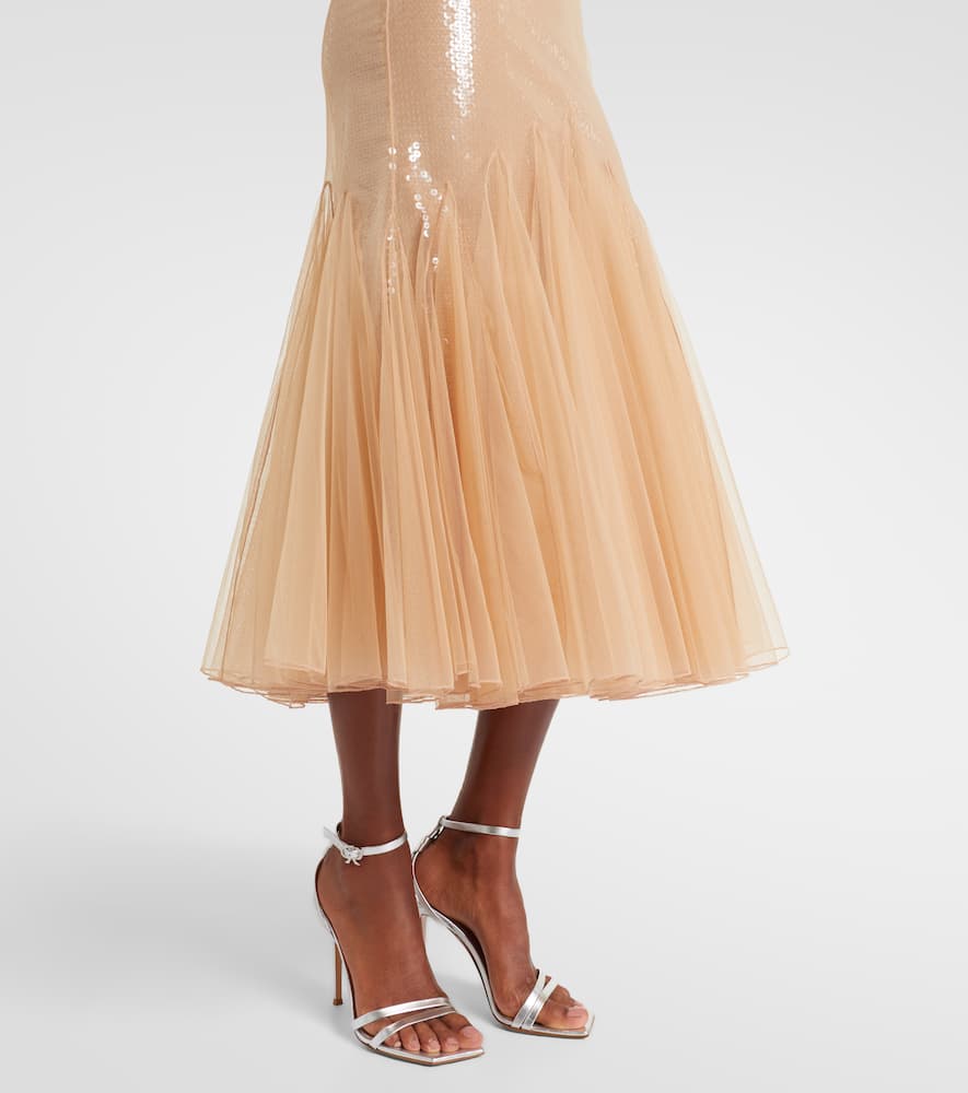Sequined tulle gown