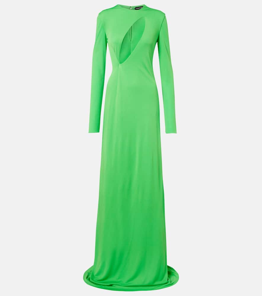 Cutout crêpe jersey gown