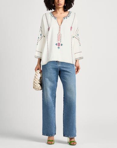 Woman Top Ivory Size 2 Cotton, Viscose