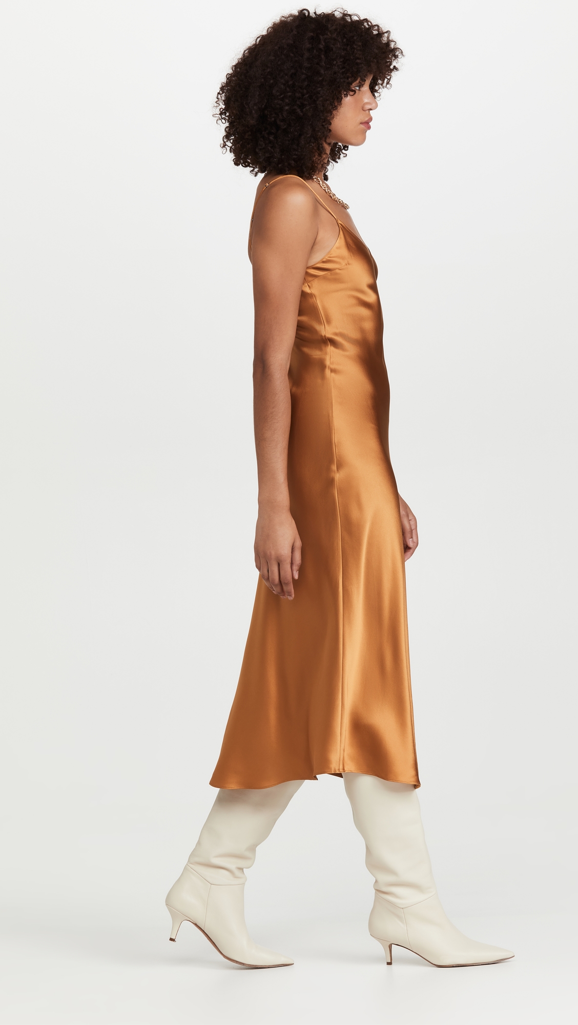 Midi Slip Dress Bronze