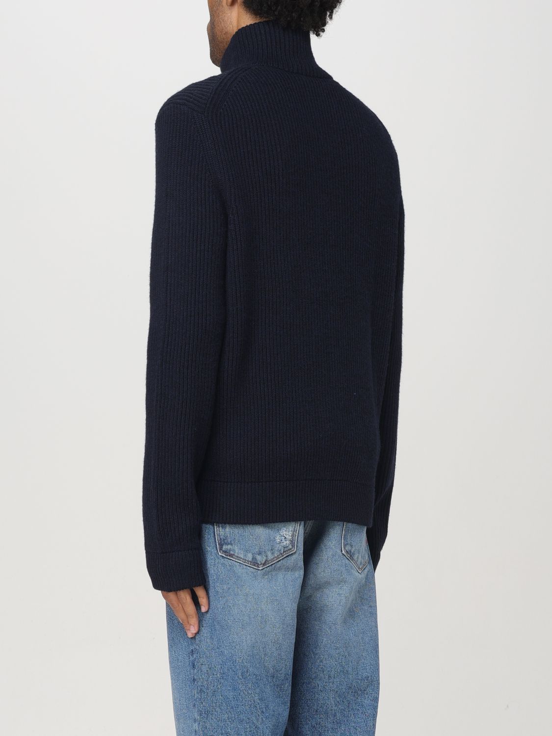 Ribbed wool cardigan - Blue