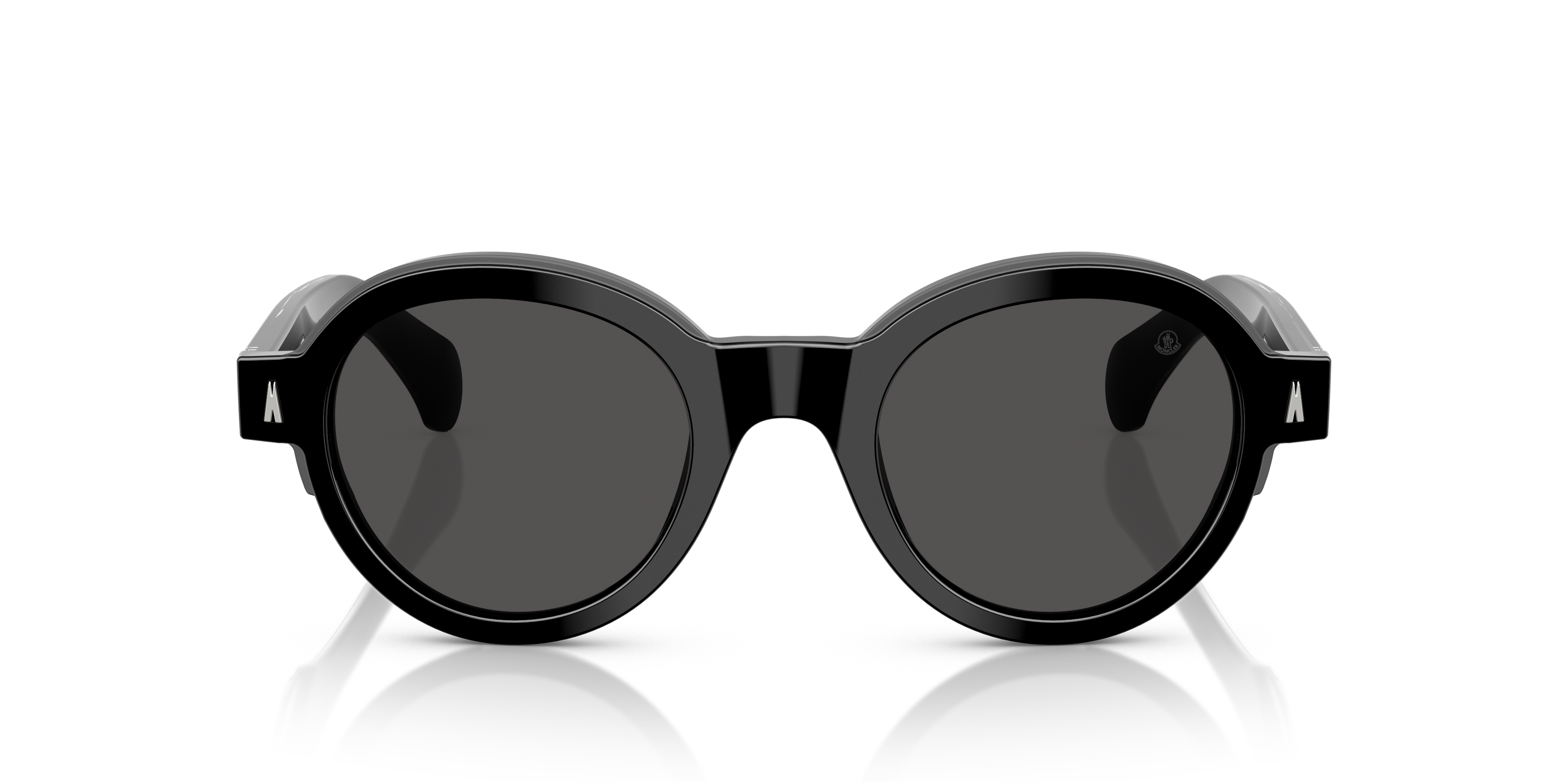 Moncler Unisex Moncler ME6003 RONDOSA 300187 Gafas de sol Acetato Negro Gris Redonda Norma