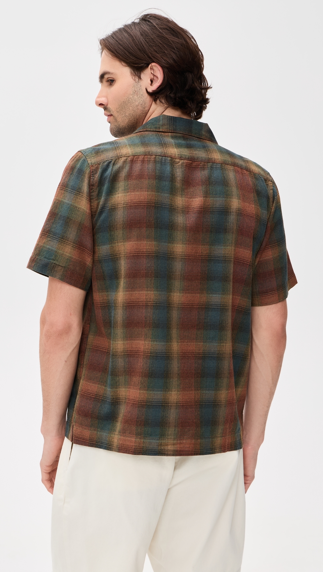 Plaid Resort Shirt Brown