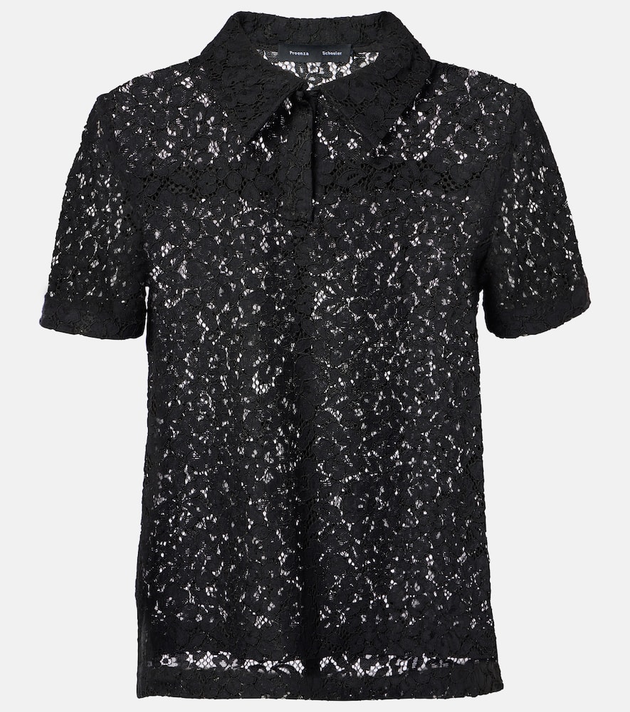 Kennedy floral lace polo shirt
