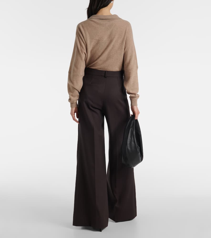 High-rise wool wide-leg pants