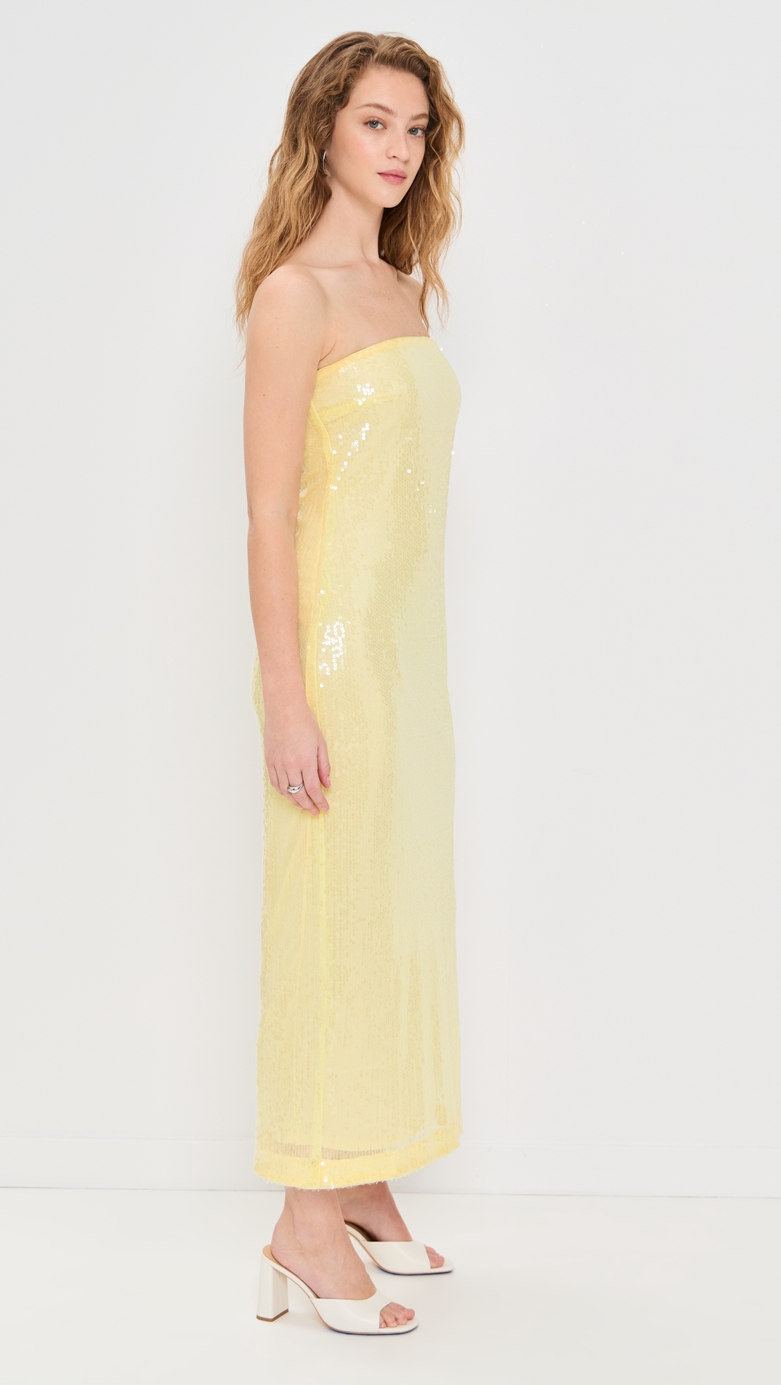 Strapless Sequins Maxi Dress Butter